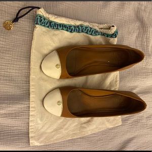 Tan and white Tory Burch wedged! $20 OBO!!